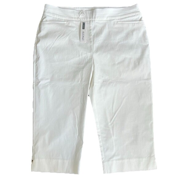 Chico's So Slimming Pull-On Pants Women's Size 2 (12) White - Picture 1 of 7